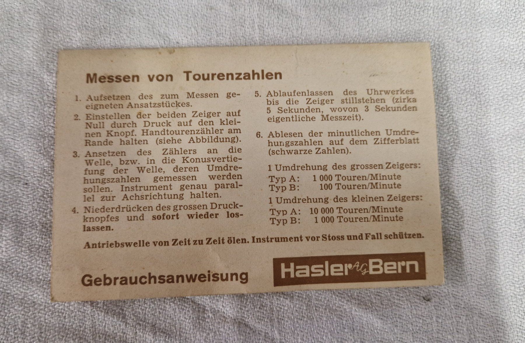 Messen: HASLER BERN MESSEN VON TOUTENZAHLEN – Gebraucht aus Bilten von Mic2022 3